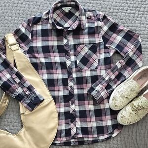 ORVIS Blue & Mauvs Women's Plaid Shirt